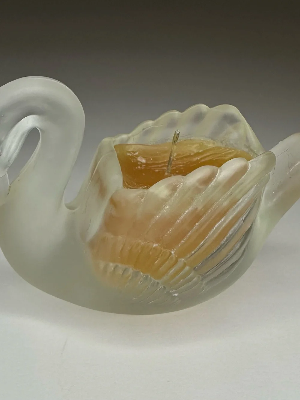 Frosted White Swan Decorative Candle Holder Made in Taiwan